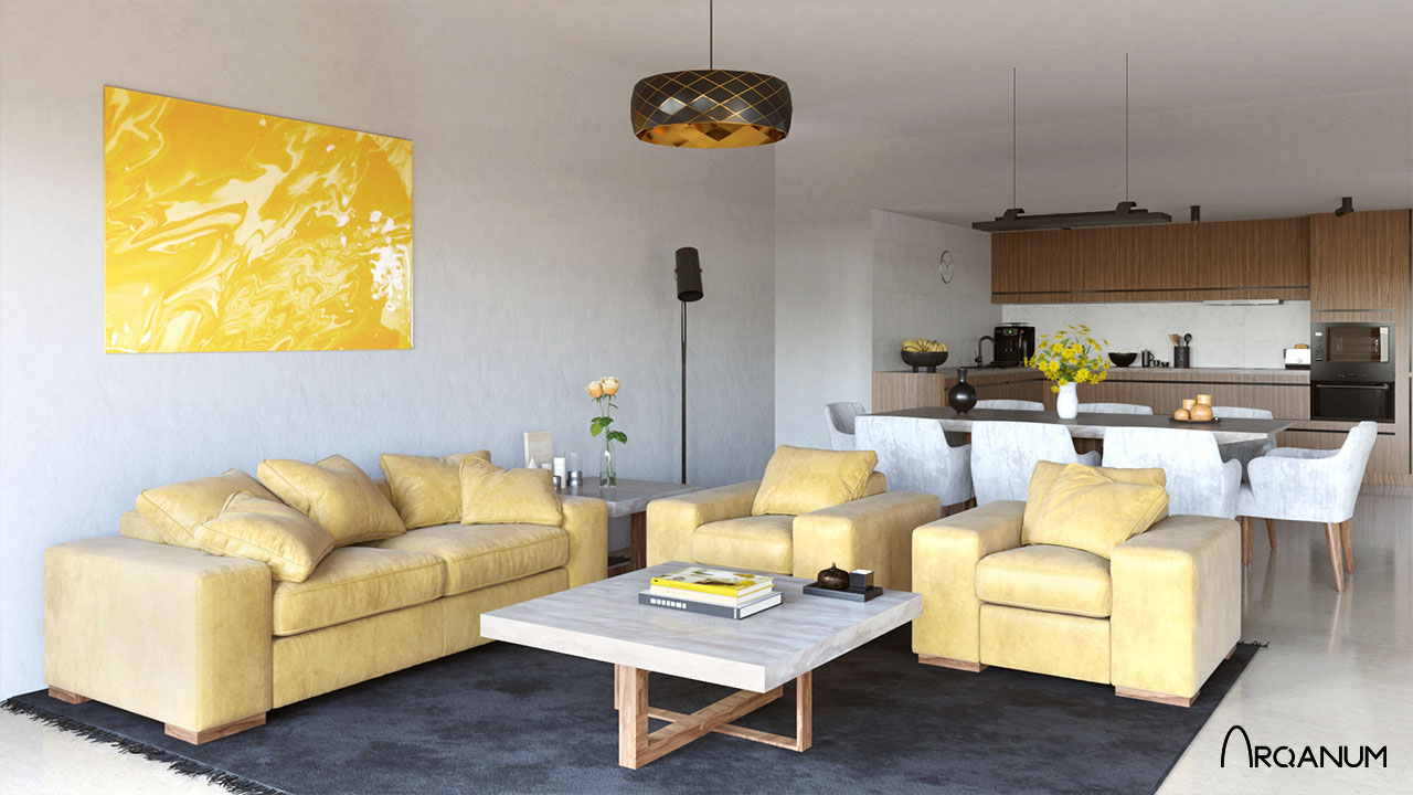 Residential building in Santa María de Tormes, living room